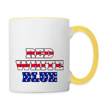 Red White Blue Flag - Contrasting Mug - white/yellow - Right