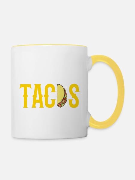 tacos - Tasse zweifarbig - Weiß/Gelb