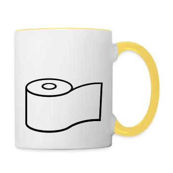 Logo Conception de rouleau de papier hygiénique - Mug contrasté - blanc/jaune - Droite