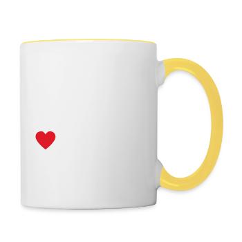 Cadeau motocycliste Motocross Cyclomoteur Moto - Mug contrasté - blanc/jaune - Droite