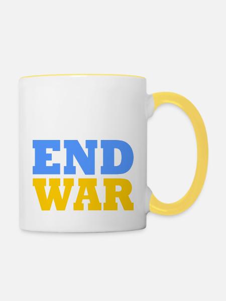 End war - Tasse zweifarbig - Weiß/Gelb