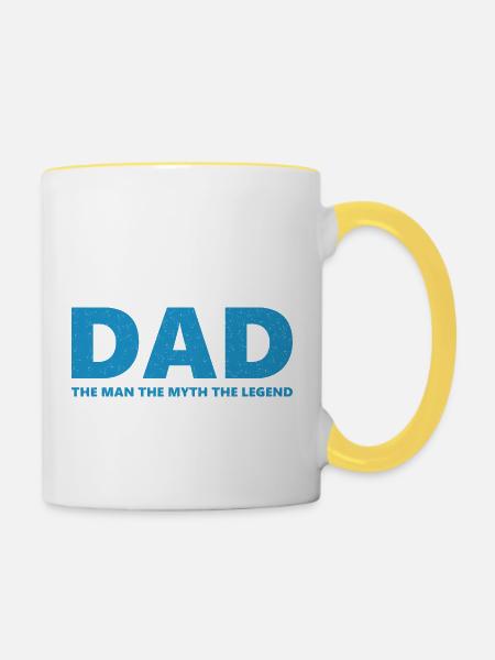 Dad Man Myth Legend - Tasse zweifarbig - Weiß/Gelb