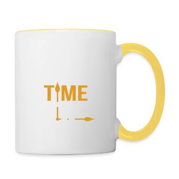 Time Is Gold - Tasse zweifarbig - Weiß/Gelb - Rechts