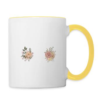 44th Anniversary Flowers (Gift of 44 years) - Contrasting Mug - white/yellow - Right