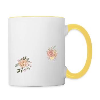 64th anniversary in bloom (Gift of 64 years) - Contrasting Mug - white/yellow - Right