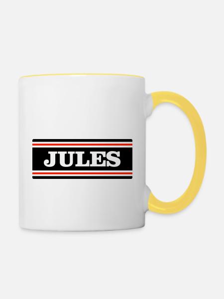 JULES - Tasse zweifarbig - Weiß/Gelb