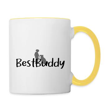 BestBuddy - Tasse zweifarbig - Weiß/Gelb - Rechts