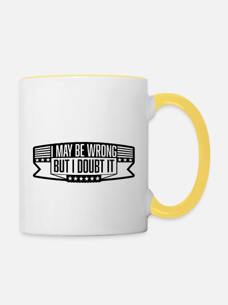 I may be wrong - Tasse zweifarbig - Weiß/Gelb