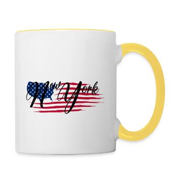 New York - Tasse zweifarbig - Weiß/Gelb - Rechts