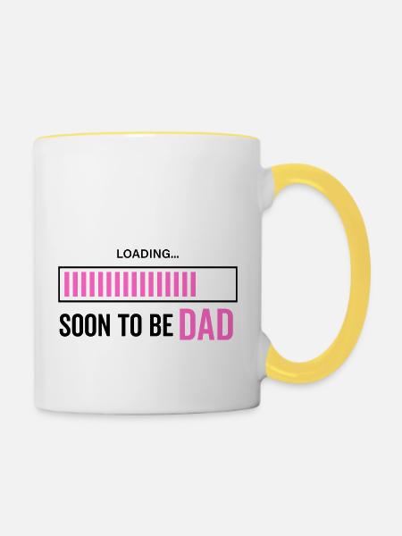 Bald Papa sein - Tasse zweifarbig - Weiß/Gelb