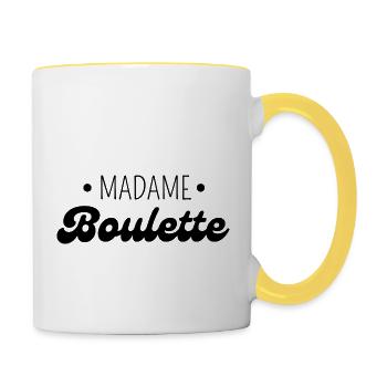 Madame boulette - Mug contrasté - blanc/jaune - Droite