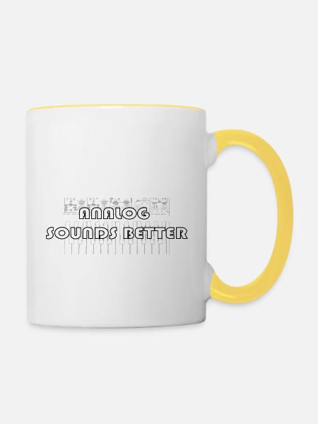 Analog Sound Better - Tasse zweifarbig - Weiß/Gelb