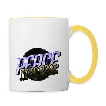 Gift Beer Tester présente le festival de la bière génial - Mug contrasté - blanc/jaune - Droite