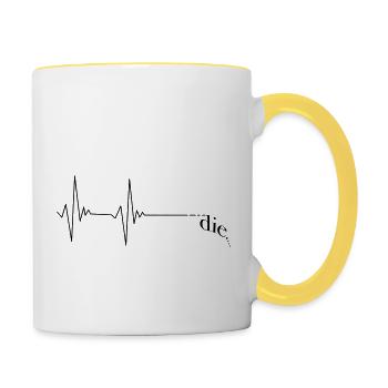 The or live ECG - Contrasting Mug - white/yellow - Right