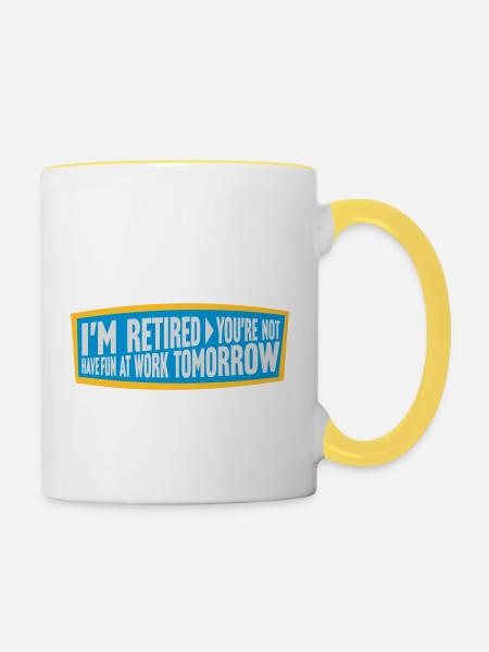 have fun at work - Tasse zweifarbig - Weiß/Gelb
