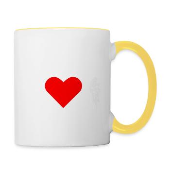 Gravel Bike Rennrad Fahrrad love lustiges Geschenk - Tasse zweifarbig - Weiß/Gelb - Rechts
