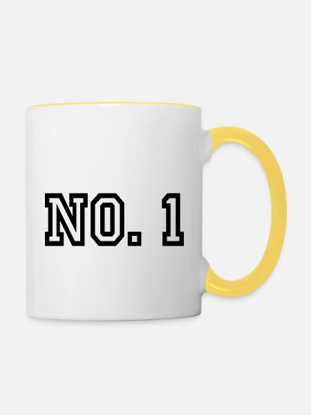 Nummer 1 - Tasse zweifarbig - Weiß/Gelb