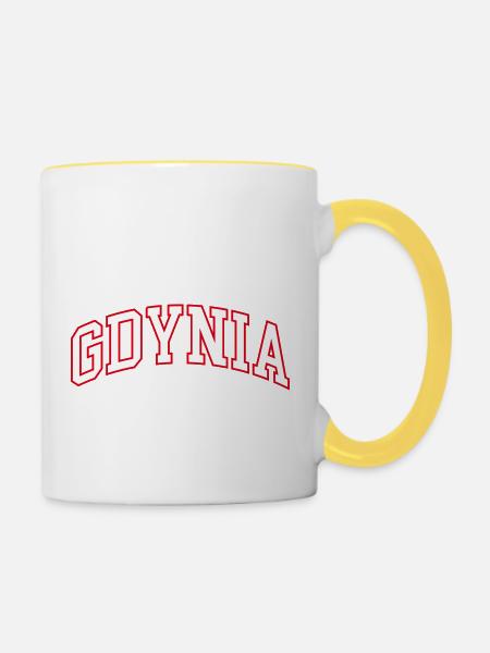 Gdynia - Tasse zweifarbig - Weiß/Gelb