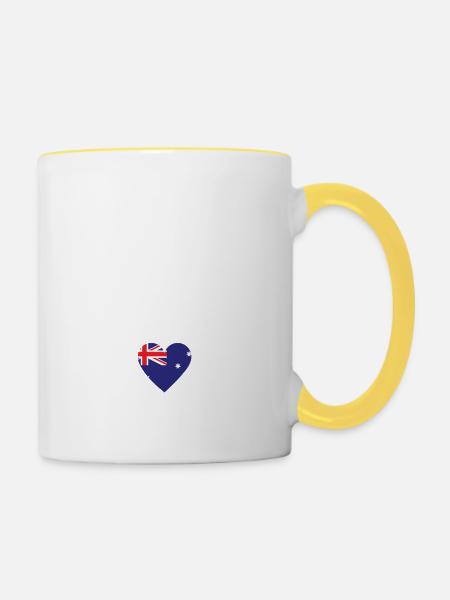 Australien Down Under - Tasse zweifarbig - Weiß/Gelb