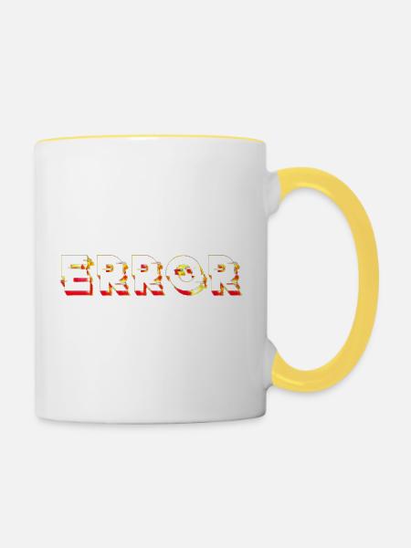 Error - Tasse zweifarbig - Weiß/Gelb