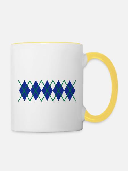 Golf - Tasse zweifarbig - Weiß/Gelb