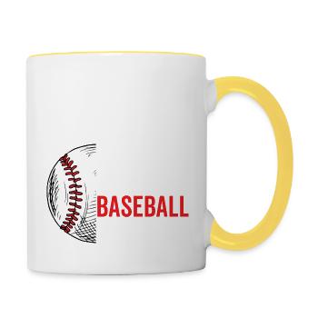 Essen Schlaf Baseball Wiederholung - Tasse zweifarbig - Weiß/Gelb - Rechts