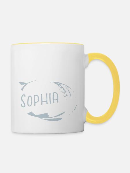 SOPHIA | Vectorgraphic - Tasse zweifarbig - Weiß/Gelb