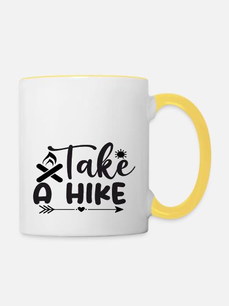 Take A Hike - Tasse zweifarbig - Weiß/Gelb