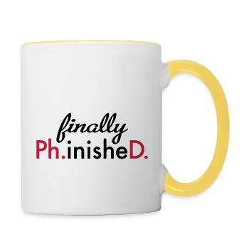 phd - Tasse zweifarbig - Weiß/Gelb - Rechts