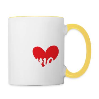 Lustiger Spruch Witzig Humor Geschenkidee - Tasse zweifarbig - Weiß/Gelb - Rechts