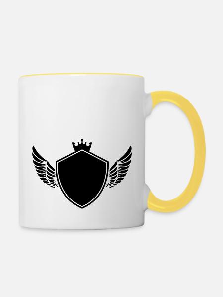wappen - Tasse zweifarbig - Weiß/Gelb