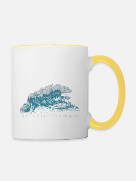 The perfect wave - Tasse zweifarbig - Weiß/Gelb
