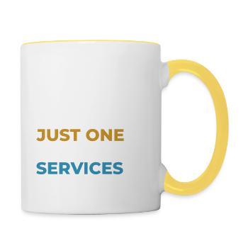 Sarcasm t-shirt design, Humorous t-shirt design - Contrasting Mug - white/yellow - Right
