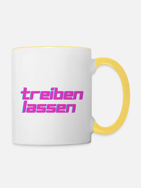 Treiben lassen - Tasse zweifarbig - Weiß/Gelb