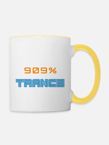 909 Trance - Tasse zweifarbig - Weiß/Gelb