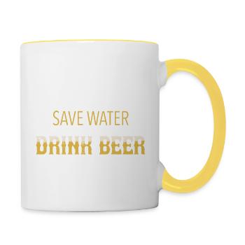 Beer - Tasse zweifarbig - Weiß/Gelb - Rechts
