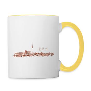 Berlin germany techno rave music party travel - Contrasting Mug - white/yellow - Right