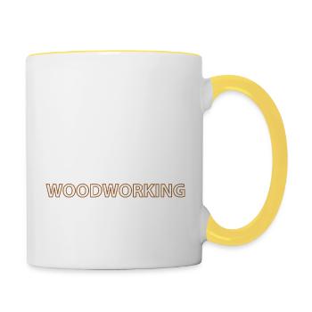 Handwerker Handyman Handwerk Werkzeug Baustelle - Tasse zweifarbig - Weiß/Gelb - Rechts