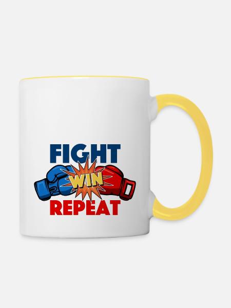 Highlevel Fighter - Tasse zweifarbig - Weiß/Gelb