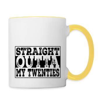 1993 1994 Straight Outta My Twenties 30th - Tasse zweifarbig - Weiß/Gelb - Rechts
