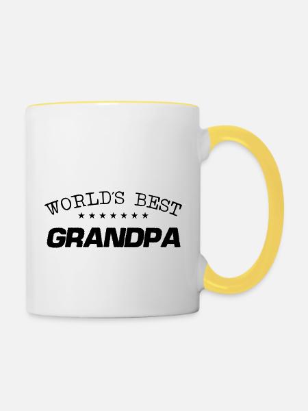 worlds best grandpa - Tasse zweifarbig - Weiß/Gelb
