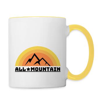 LOGO All Mountain 1 - Mug contrasté - blanc/jaune - Droite