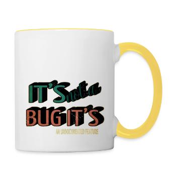 C Sharp Programming Gift Christmas Carols Happy - Contrasting Mug - white/yellow - Right