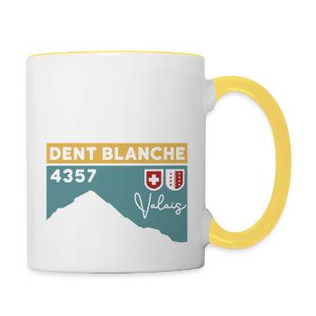 Dent Blanche Granges Valais Itinéraire normal randonnée alpine - Mug contrasté - blanc/jaune - Droite