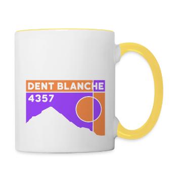 Dent Blanche Granges Valais Itinéraire normal randonnée alpine - Mug contrasté - blanc/jaune - Droite