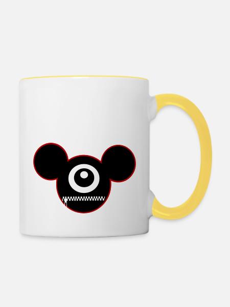 SM - Tasse zweifarbig - Weiß/Gelb