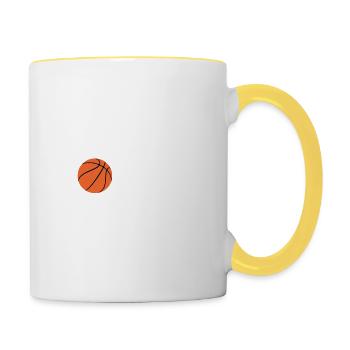 Basket-ball - Mug contrasté - blanc/jaune - Droite