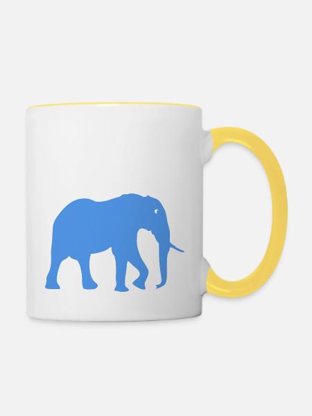 elephant - Tasse zweifarbig - Weiß/Gelb