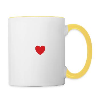 "I love being delulu" // trending designs - Tasse zweifarbig - Weiß/Gelb - Rechts