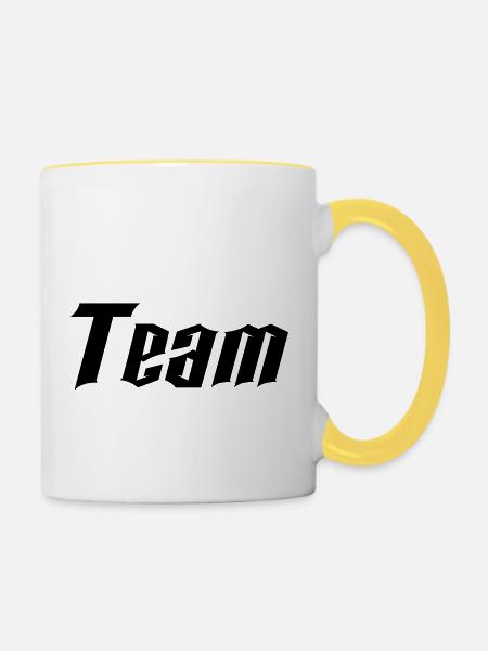 team - Tasse zweifarbig - Weiß/Gelb